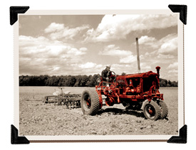 man on tractor